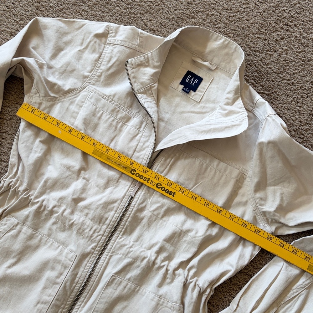 GAP Beige Cream Utility jacket size Small Cotton pockets drawstring waist - Picture 3 of 13